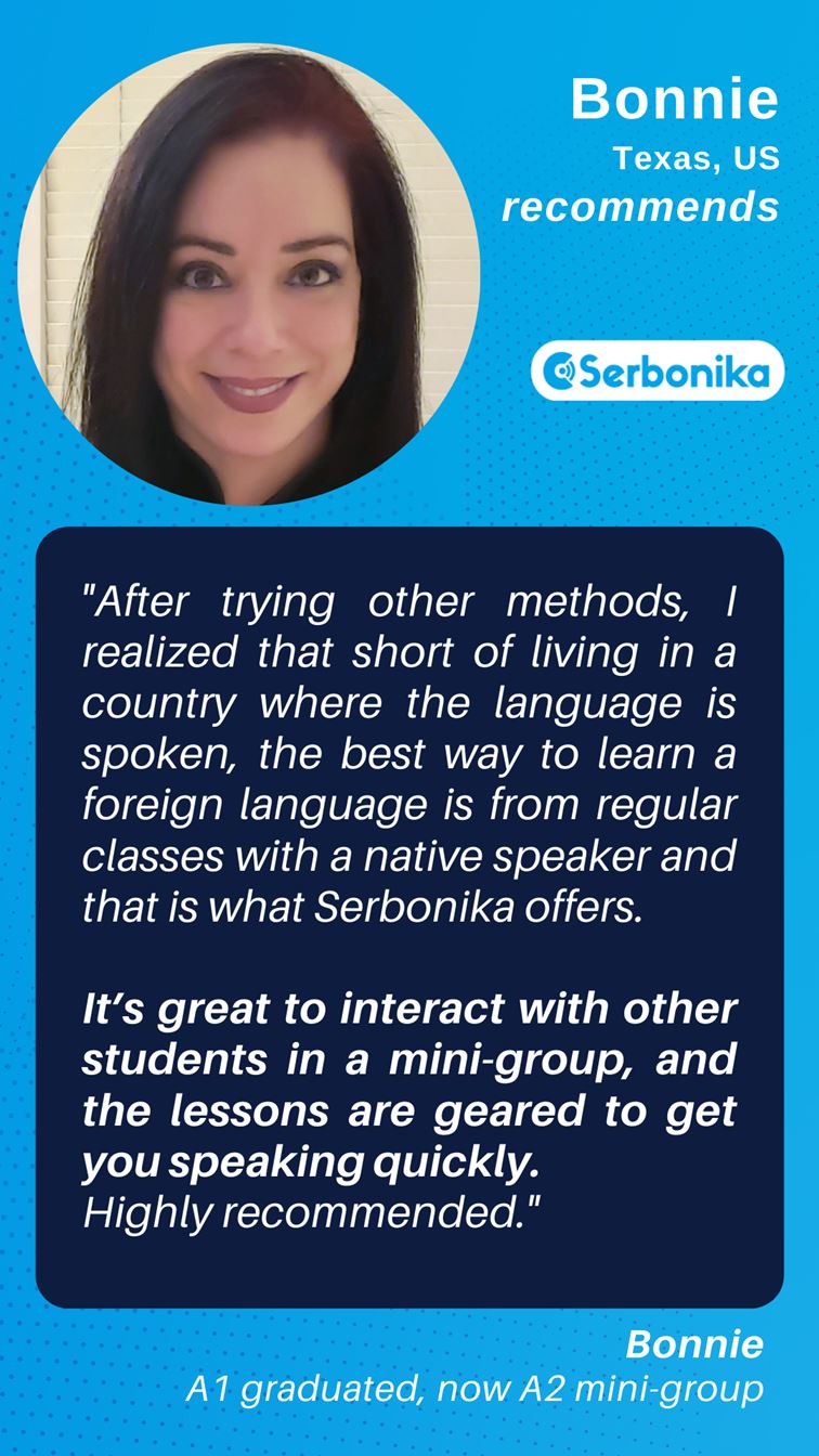Bonnie recommends group Serbian lessons at Serbonika